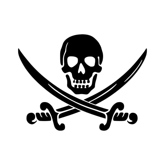 Skull Crossbones, Pirate, Sticker Decal