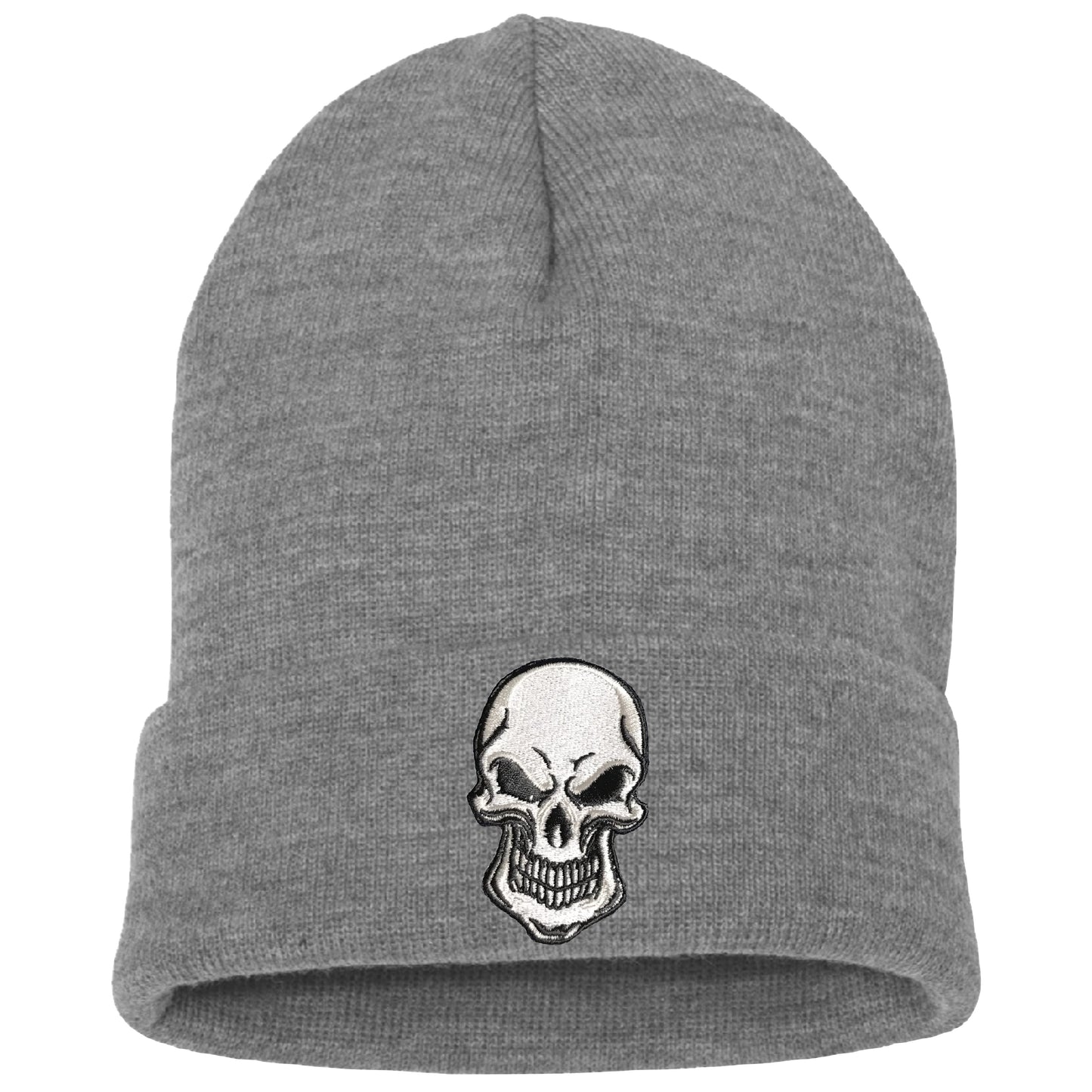 Embroidered Skull Beanie, Hat, Cuffed Beanie