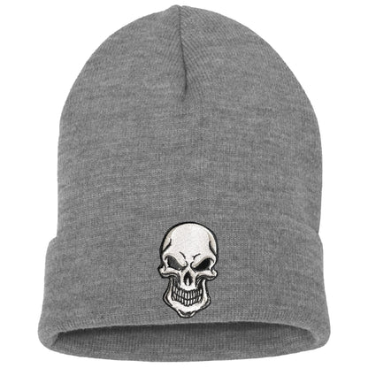 Embroidered Skull Beanie, Hat, Cuffed Beanie