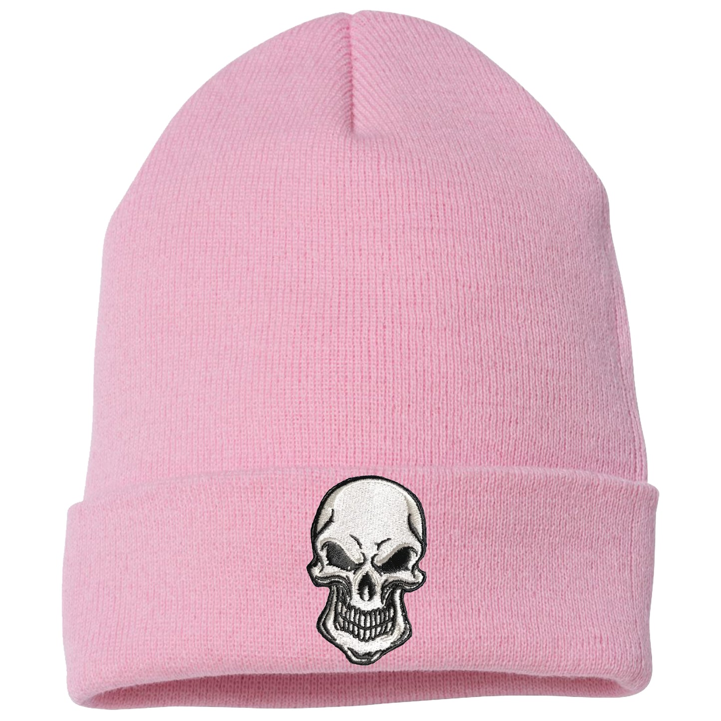 Embroidered Skull Beanie, Hat, Cuffed Beanie