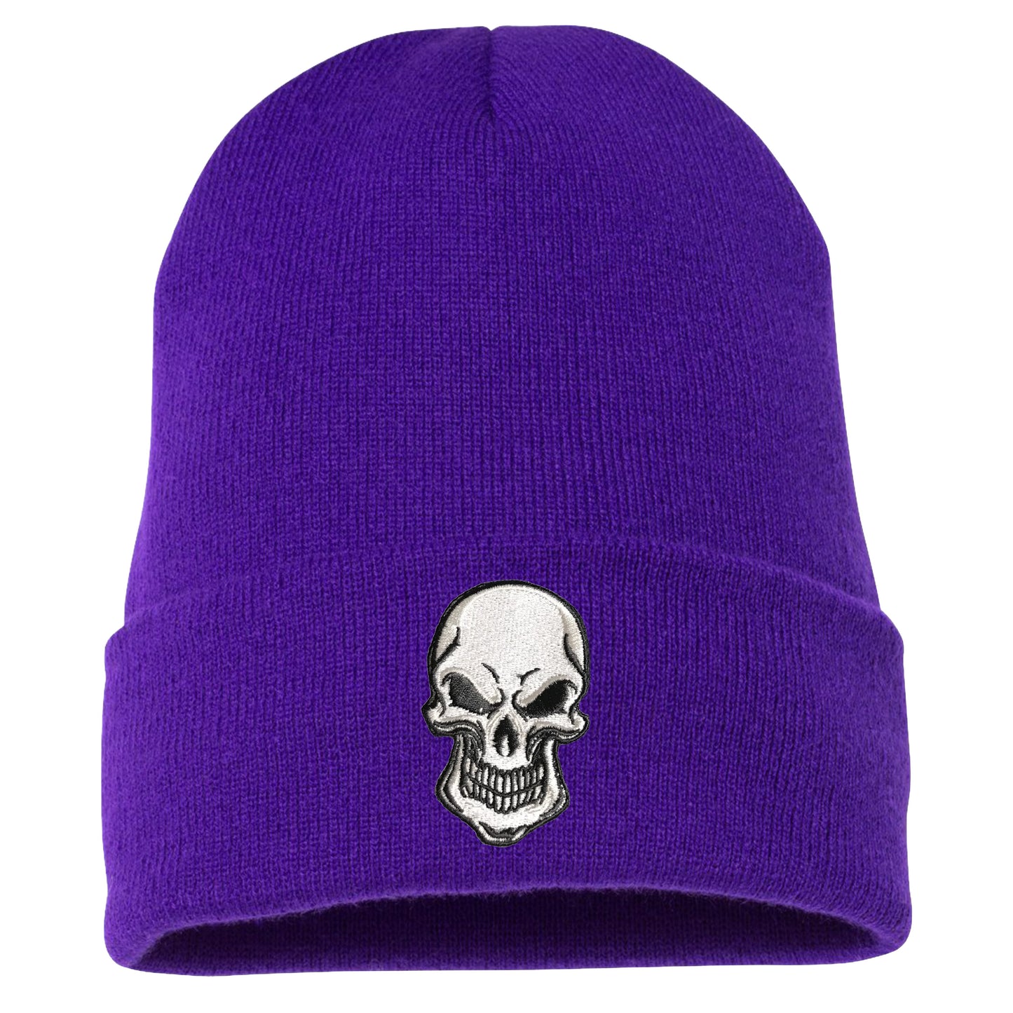 Embroidered Skull Beanie, Hat, Cuffed Beanie