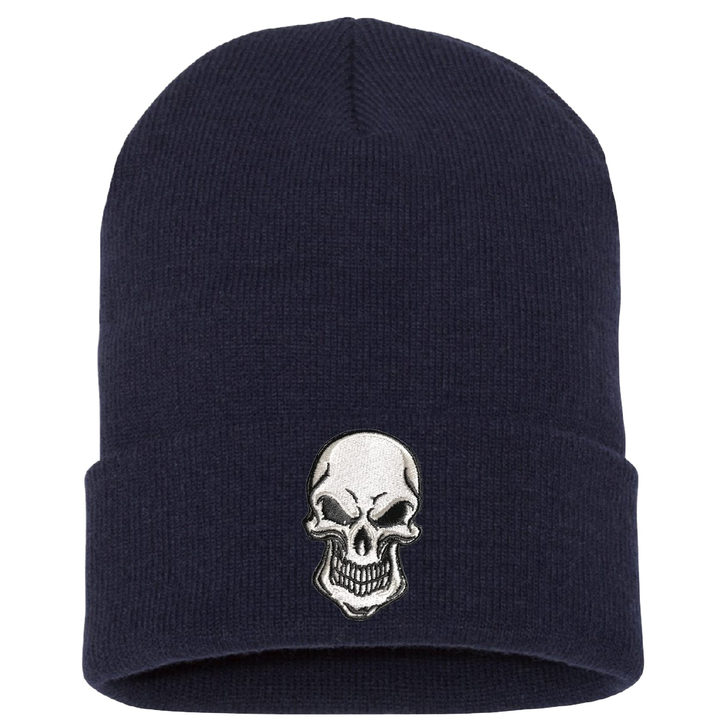Embroidered Skull Beanie, Hat, Cuffed Beanie