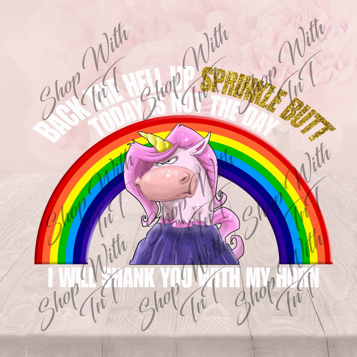 Back The Hell / F**k Up Sprinkle Butt / Tits, PNG Instant Download
