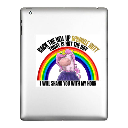 Back The Hell up Sprinkle Butt, Decal Sticker