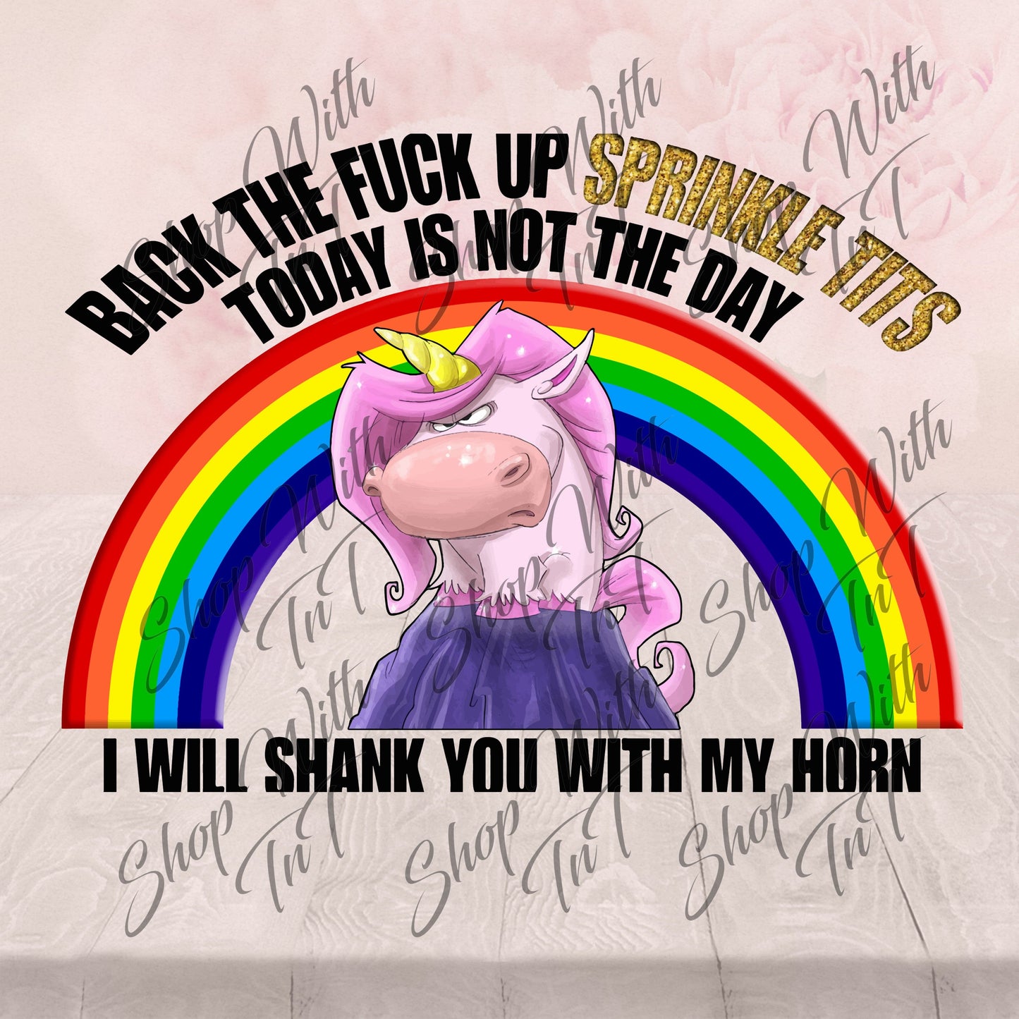 Back The Hell / F**k Up Sprinkle Butt / Tits, PNG Instant Download