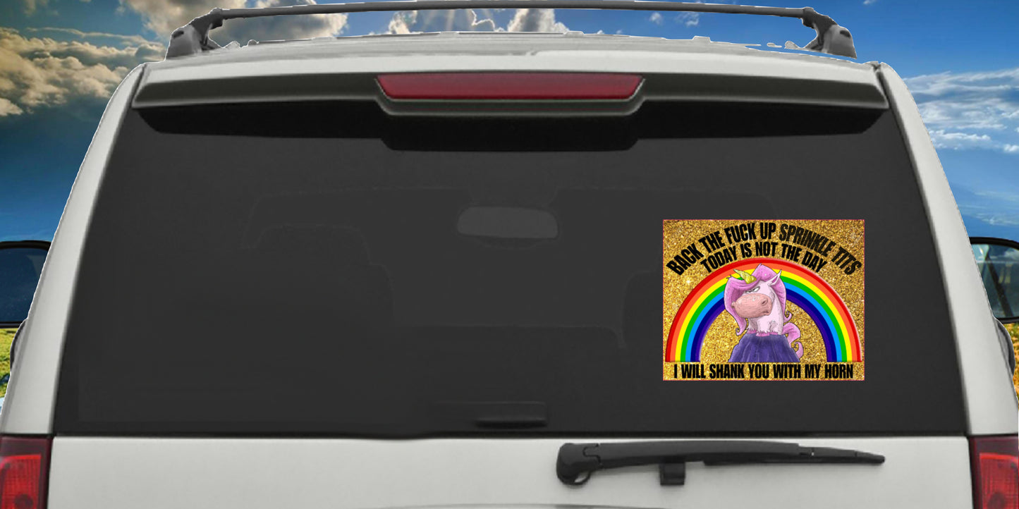 Back The F**k Up Sprinkle Tits, Decal Sticker