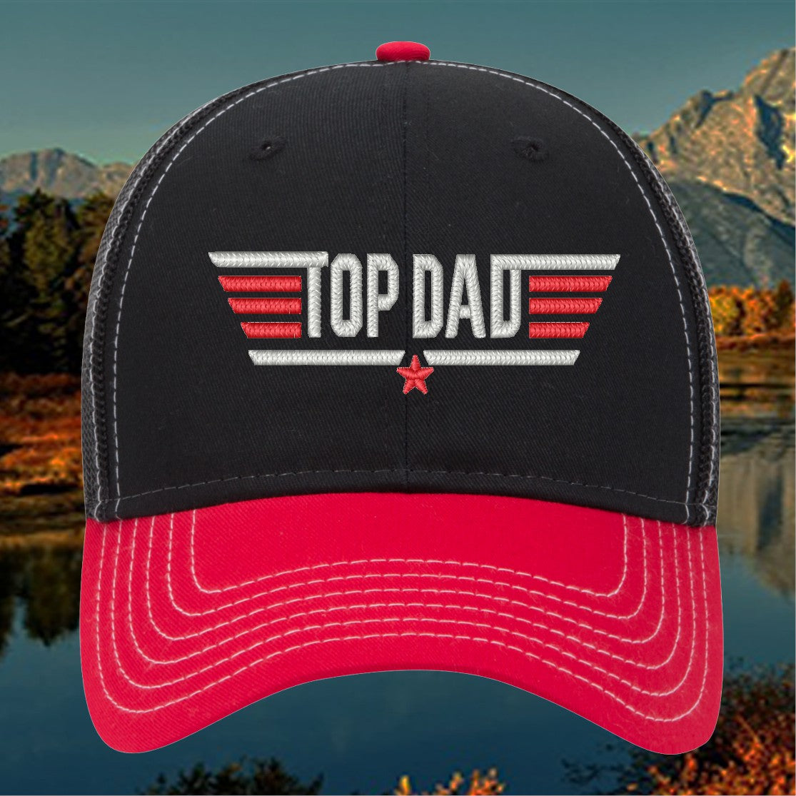 3D Top Dad Embroidered Structured Baseball Cap Hat