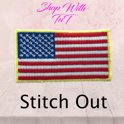 American Flag, USA,  Embroidered, Iron On or Sew