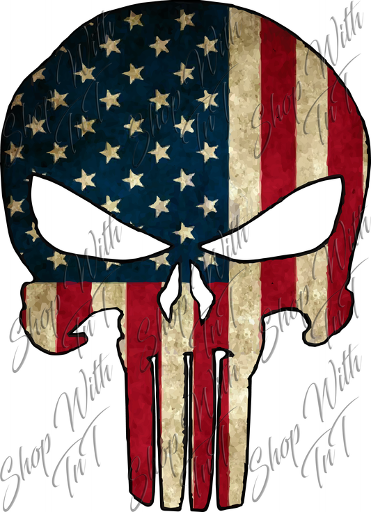 The Punisher | USA Flag | Digital PNG "File Only"