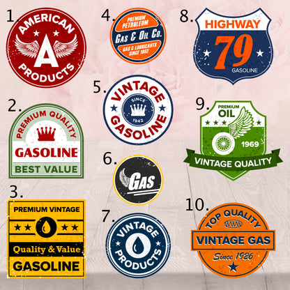 Vintage Gas Oil, 10 Designs, 15 oz Mug
