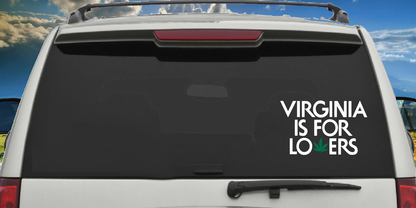Virginia Is For Lovers, Weed Leaf, Decal Sticker