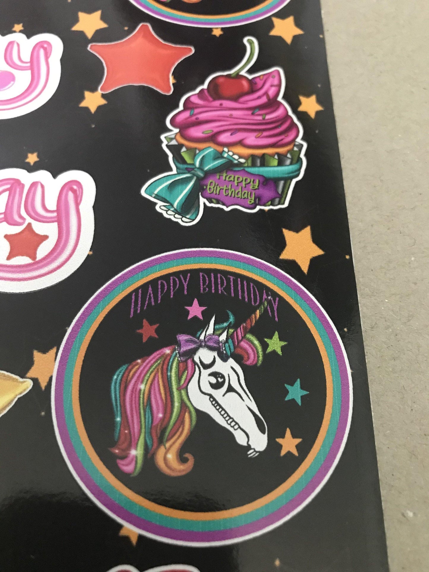Birthday Stickers | Sheet |  Birthday Planner | 8x12 inch