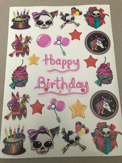 Birthday Stickers | Sheet |  Birthday Planner | 8x12 inch