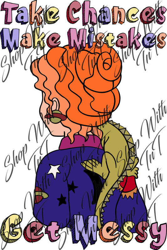 Magic School Bus Miss Frizzle, Get Messy, with words and without, Digital PNG "File Only".