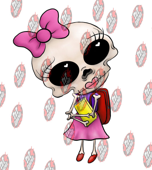 Bonnie Bones Alone With Book Bag | Digital ZIP PNG "File Only"