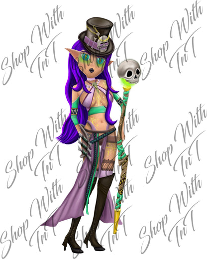 Magical Witch Fairy in the forest |Voodoo Doctor | Digital ZIP PNG "File Only"
