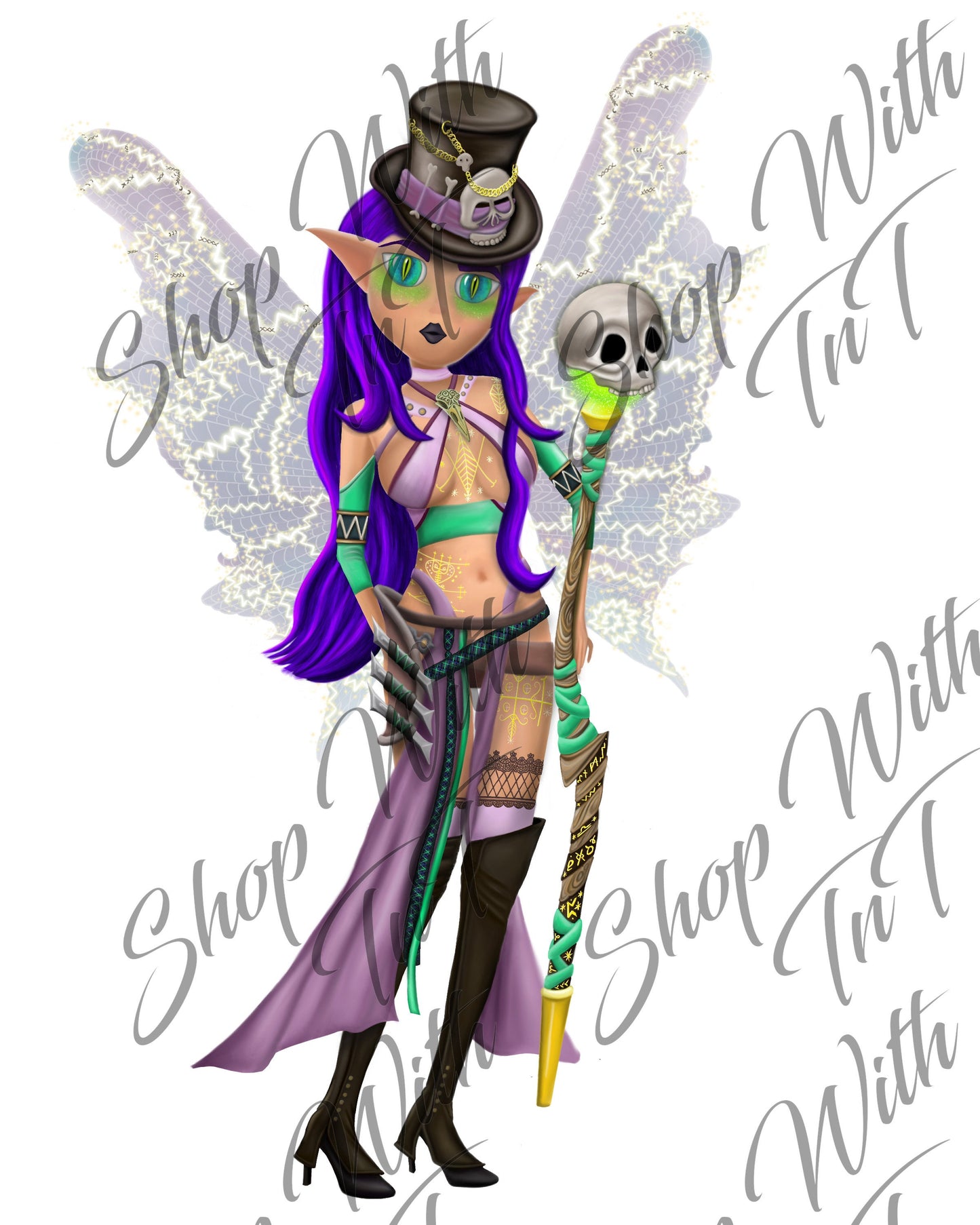 Magical Witch Fairy in the forest |Voodoo Doctor | Digital ZIP PNG "File Only"