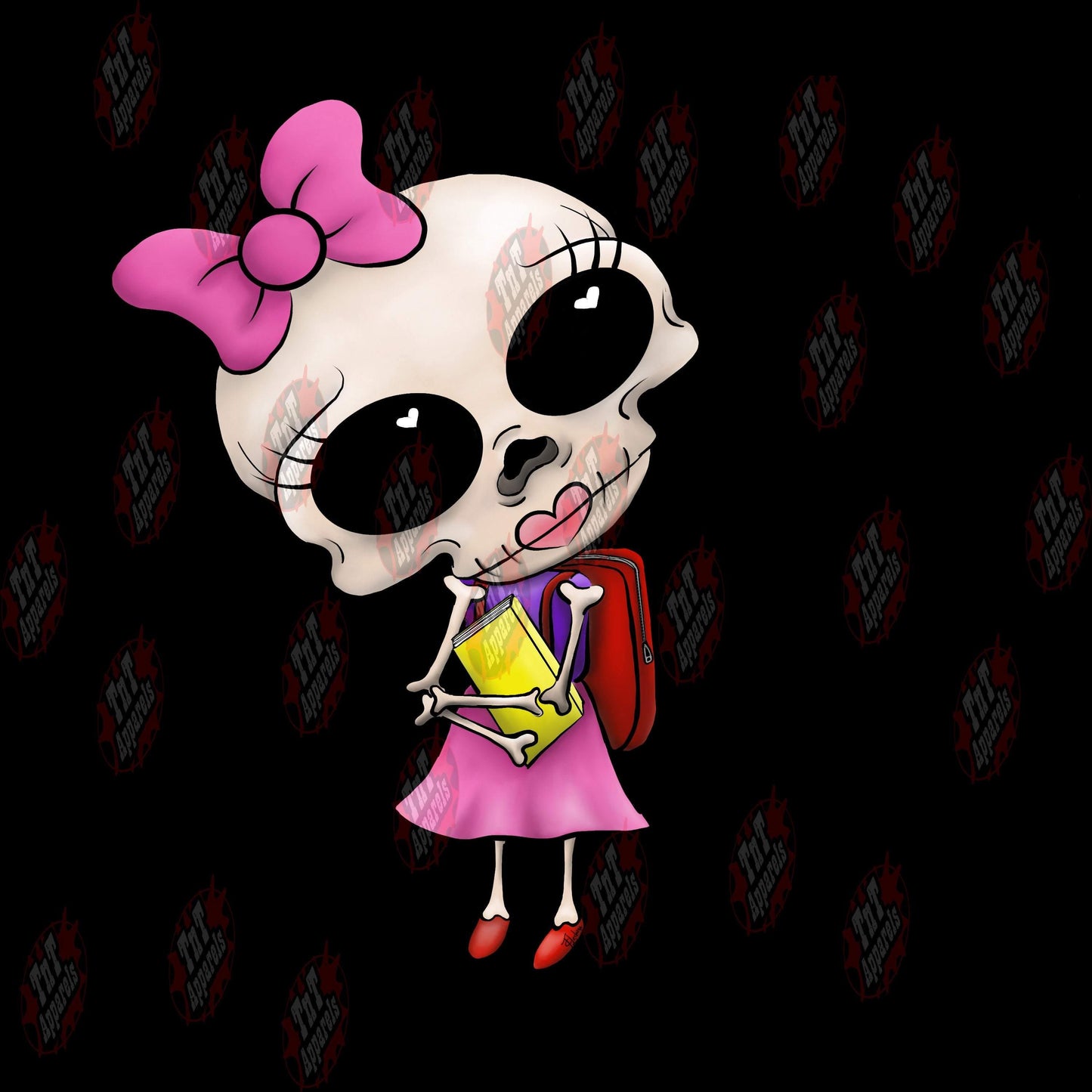 Bonnie Bones Alone With Book Bag | Digital ZIP PNG "File Only"