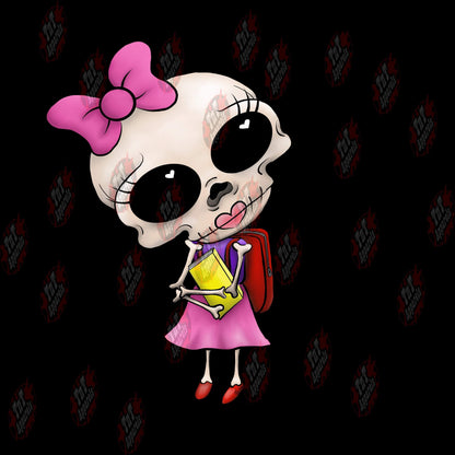 Bonnie Bones Alone With Book Bag | Digital ZIP PNG "File Only"
