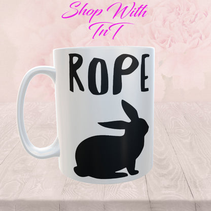 Rope Bunny, Bondage Knots, 15 oz  Mug.