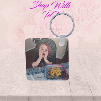 Custom Photo Double Sided Keychain Personal Business  Gift Keepsake.